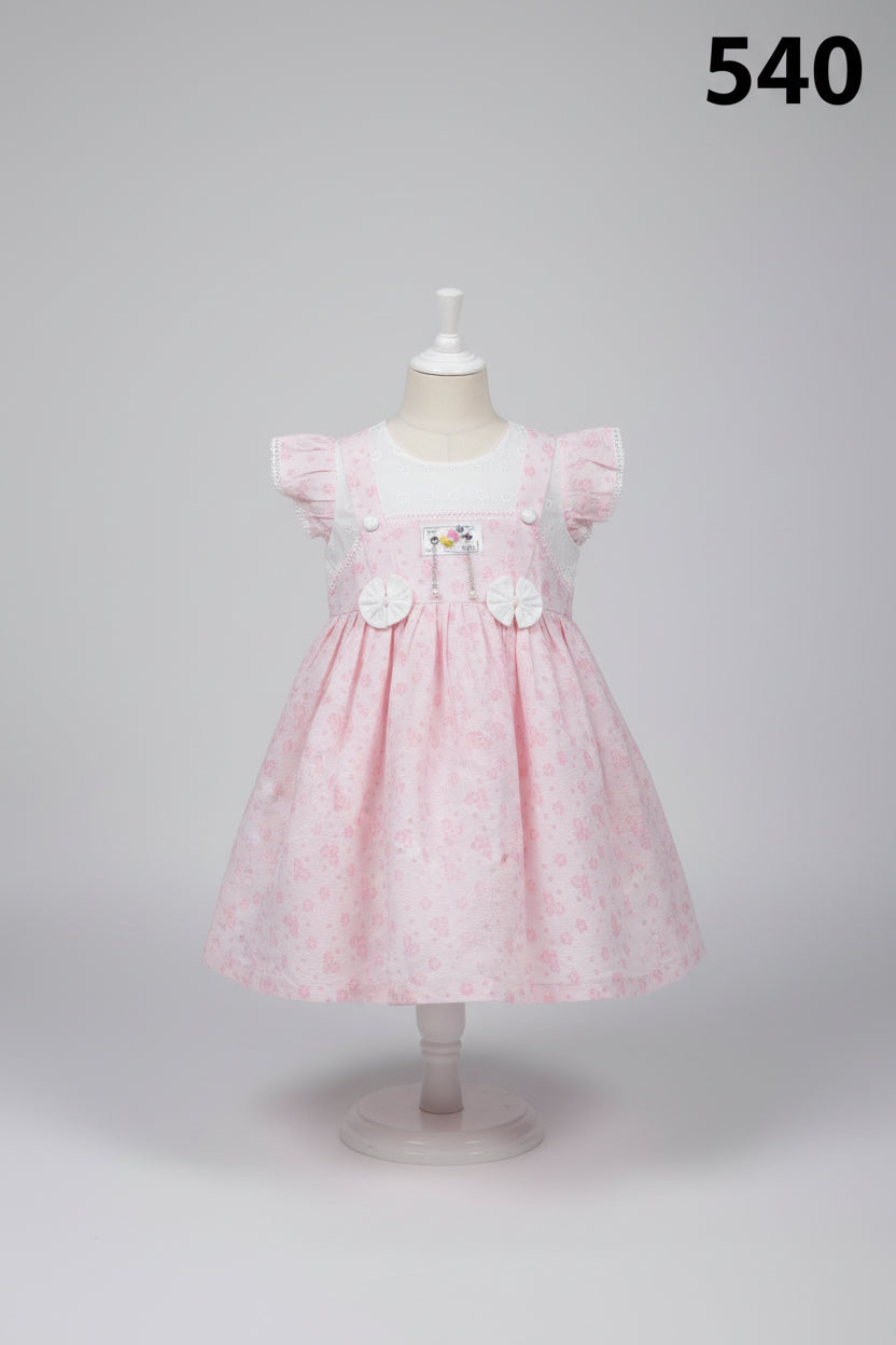 Girls Floral Chiffon Party Dress with Bow Detail 540