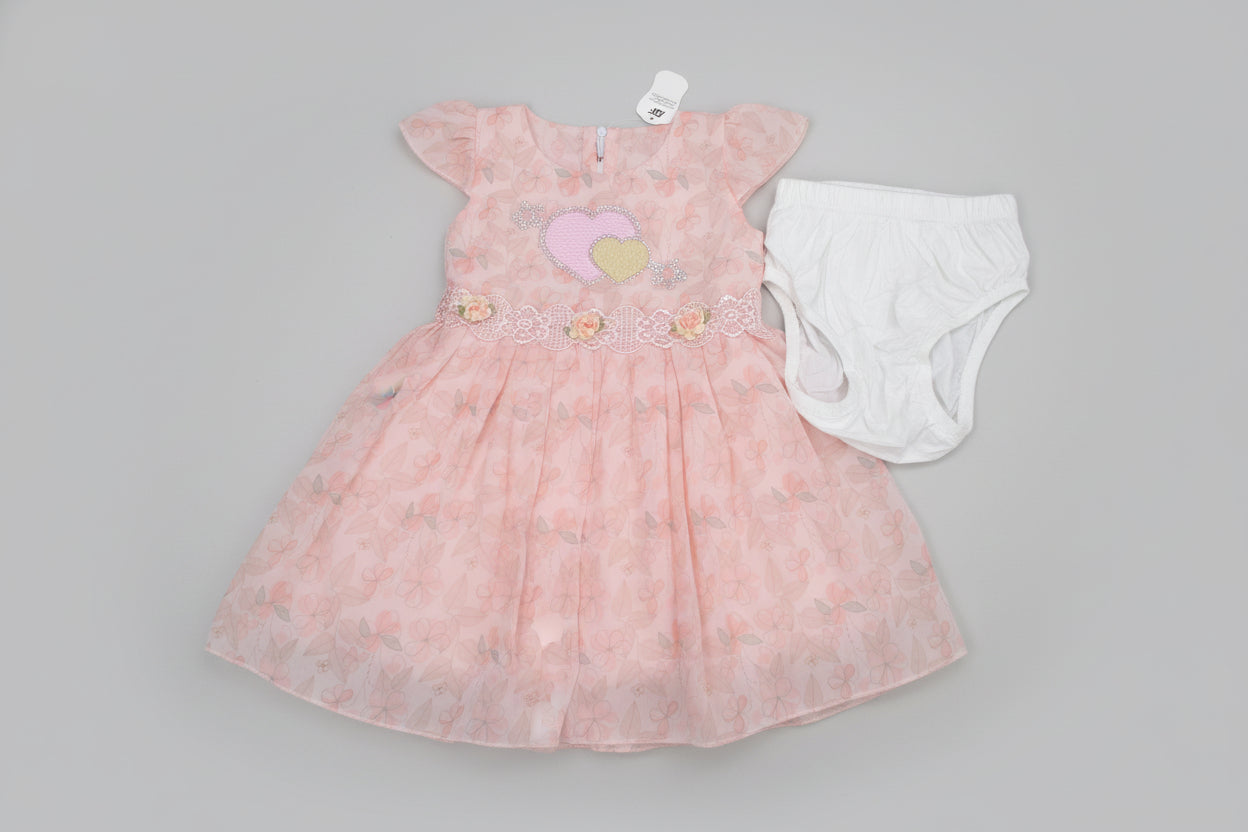 Girls Floral Party Dress Set with Bloomers 196