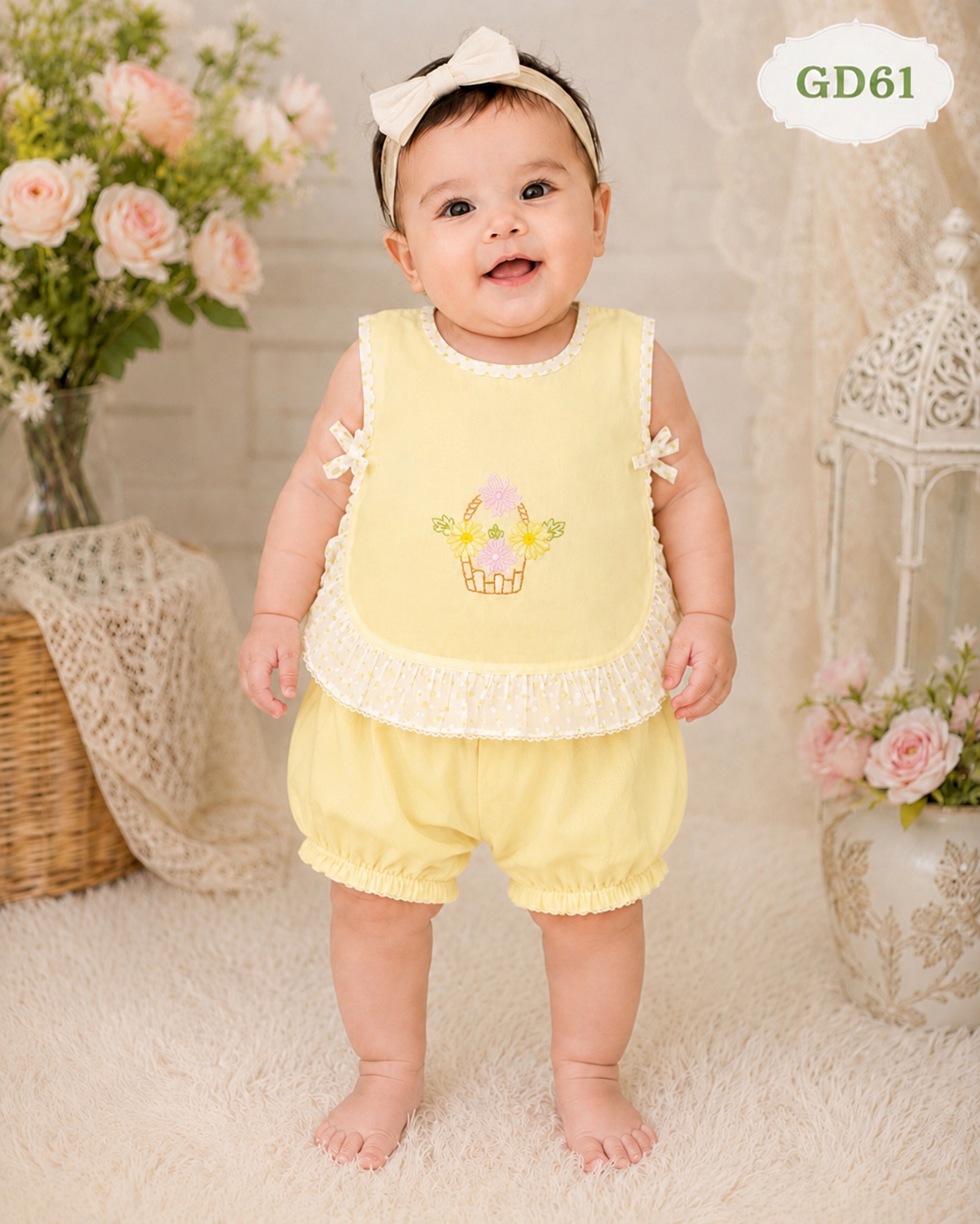 Premium Floral Ruffle Baby Girl Set-GD61