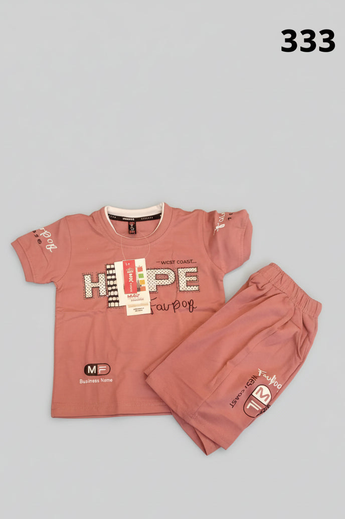 Kids “HOPE” Printed T-Shirt & Shorts Set – West Coast Edition 333