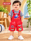 Baby Boys Panda Adventure Dungaree Shorts & T-Shirt Set – BO329
