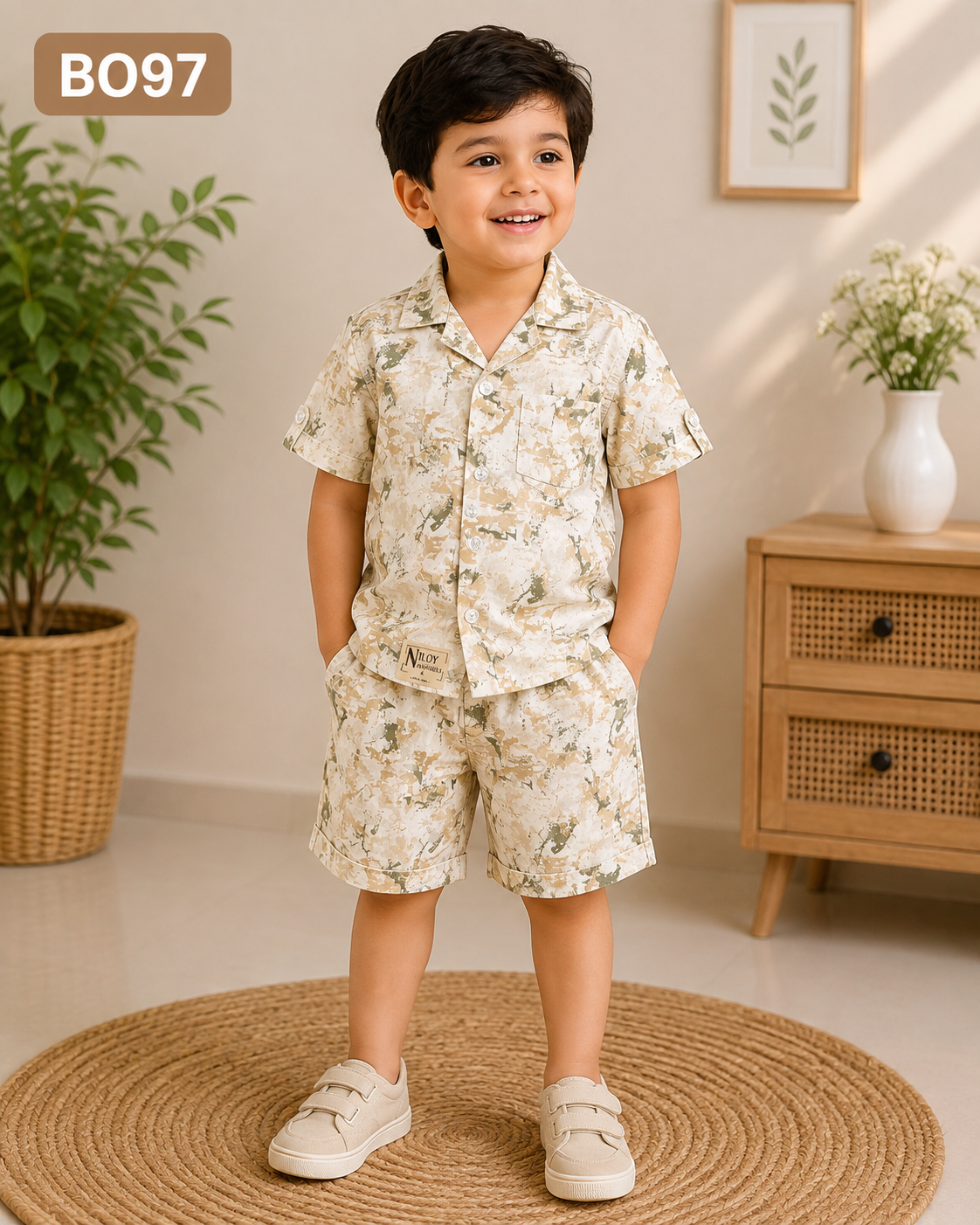 Urban Splash Boys’ Printed Shirt & Shorts Set – BO97