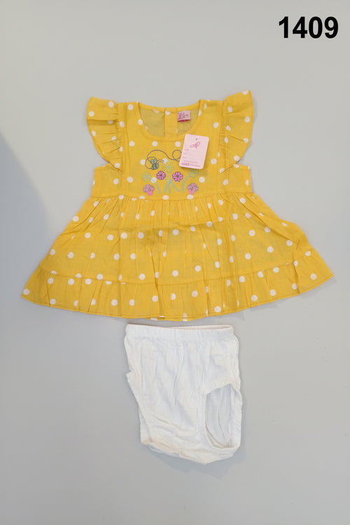 Baby Girl Frock with Diaper Cover Set A98