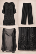 Luxury Moslin Cotton Sequin Embroidered Three piece 1168