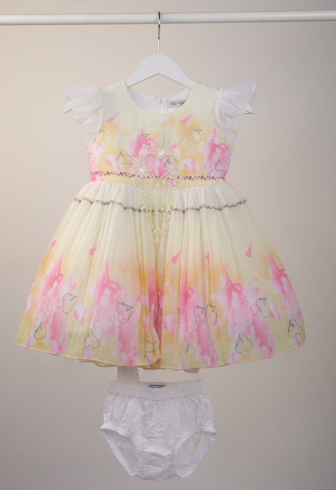 Girls Floral Party Dress with Bloomers Set 207