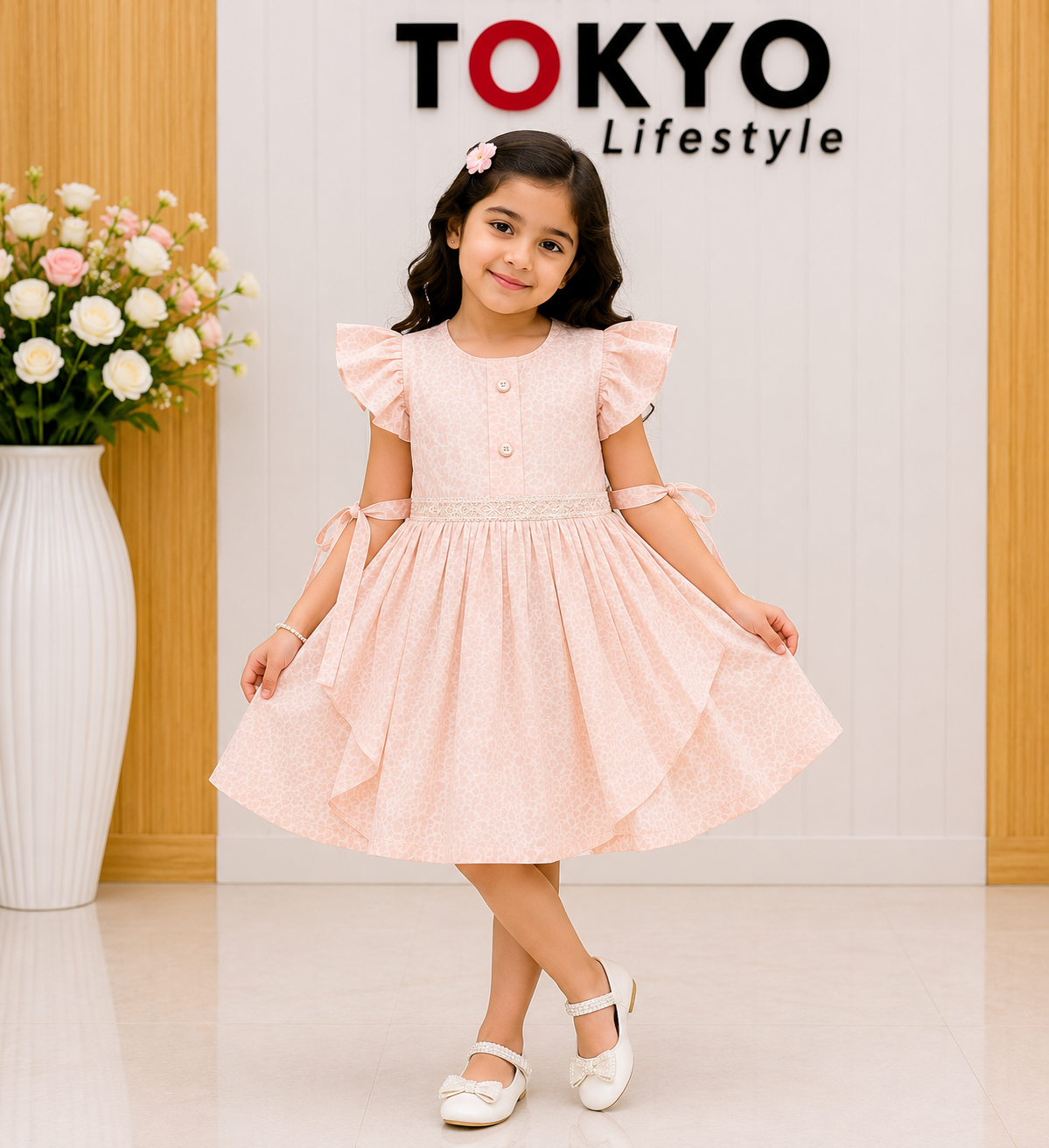 Baby Girl Soft Jacquard Party Dress Set with Inner Brief 0197