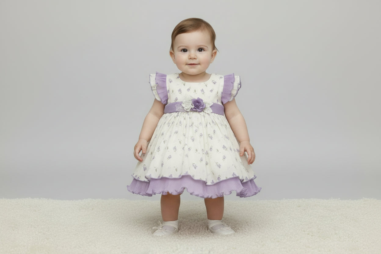 Floral Frill Baby Girl Party Dress Set with Bloomer 290