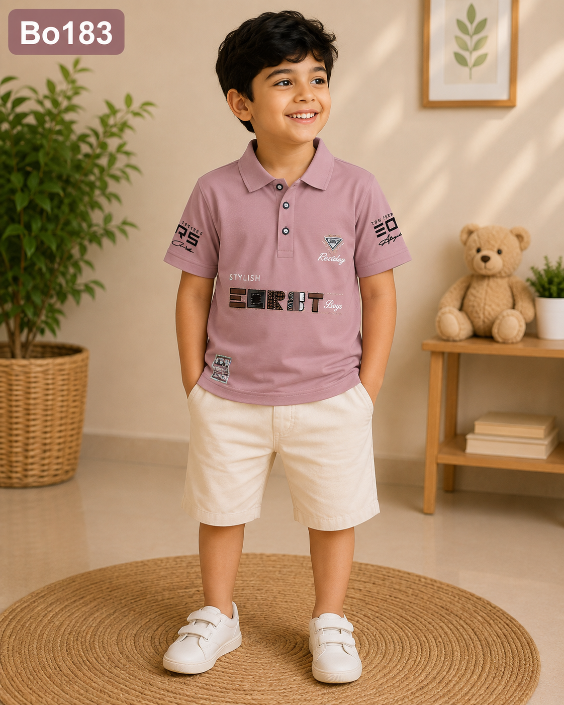 Urban Crest Boys’ Graphic Polo T-Shirt – BO183