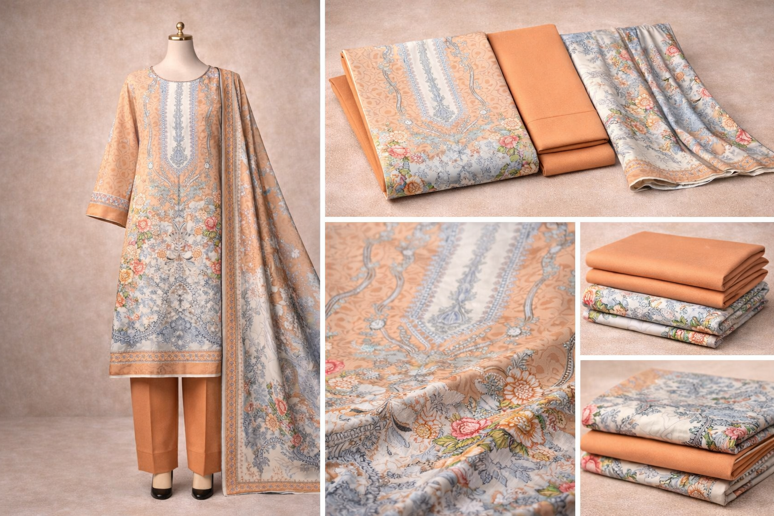 Premium Digital Printed Three Piece Lawn Suit 1162