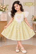 Premium Girls Embroidered Eyelet Lace Party Dress – GD69