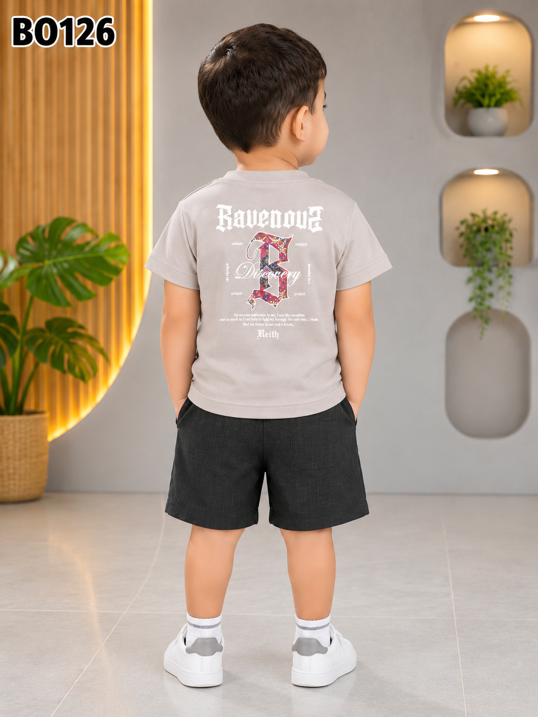 Premium Boys Graphic T-Shirt & Shorts Set-BO126
