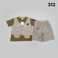 Baby Boy T-Shirt & Check Vest with Shorts Set 312