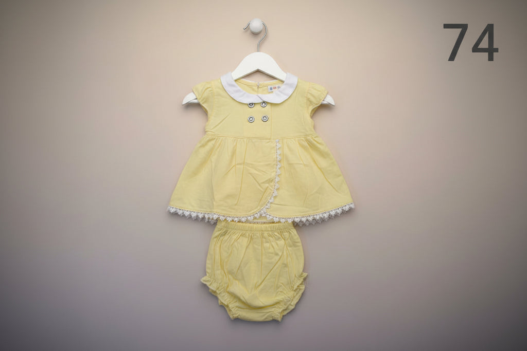 Baby Girls Lace Collar Top & Bloomer Set – Red 74