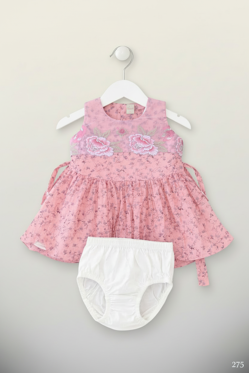 Baby Girls Floral Lace  Dress Set with Bloomers 275