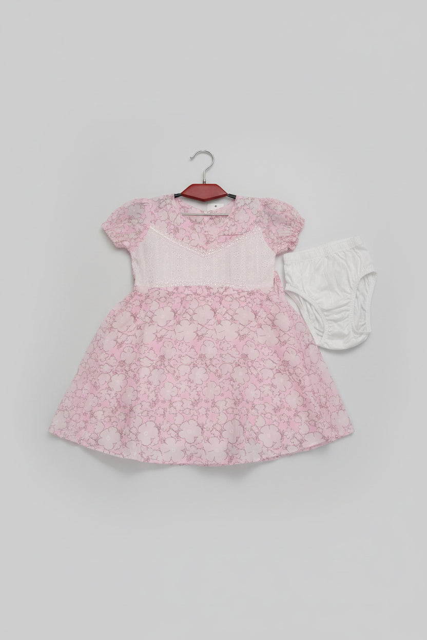 Girls Floral Cotton Frock Set  0208
