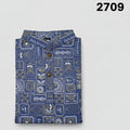 Boys Red Printed Short Sleeve Mandarin Collar Shirt 2709