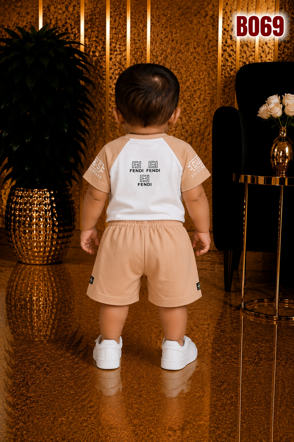 Boys Premium Print T-Shirt & Shorts Set-BO69