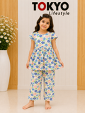 Girls Floral Printed Top & Pant Set (2-Piece) 2