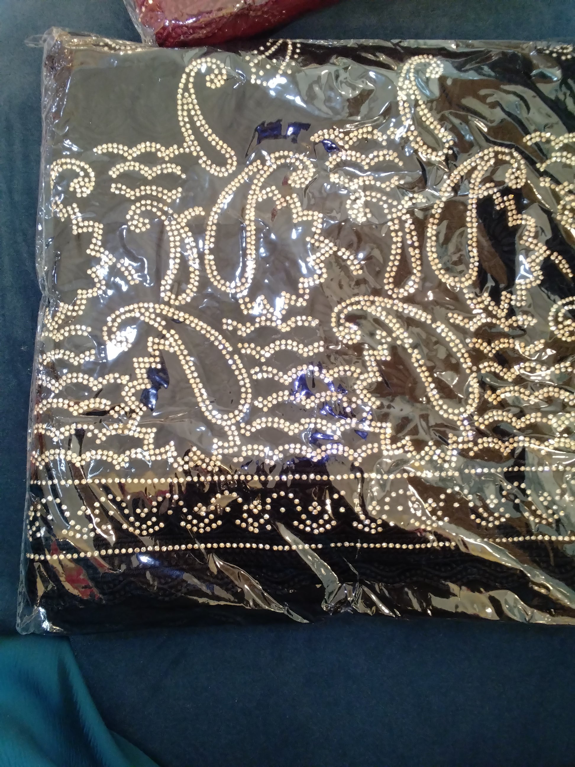 Premium Stone Work Embroidered Unstitched Salwar Kameez Set 004 C