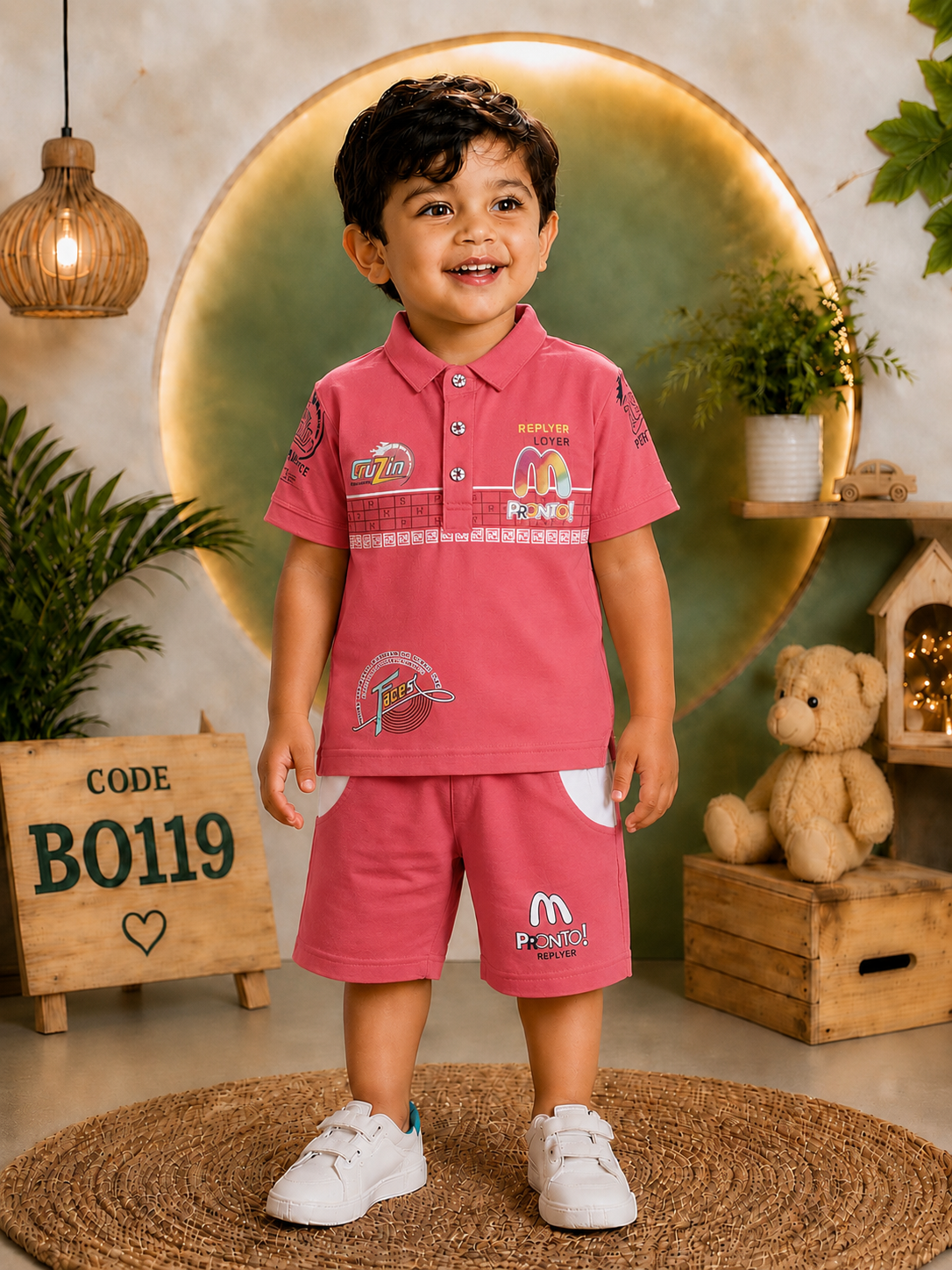 Boys Premium Polo T-Shirt & Shorts Set – BO119