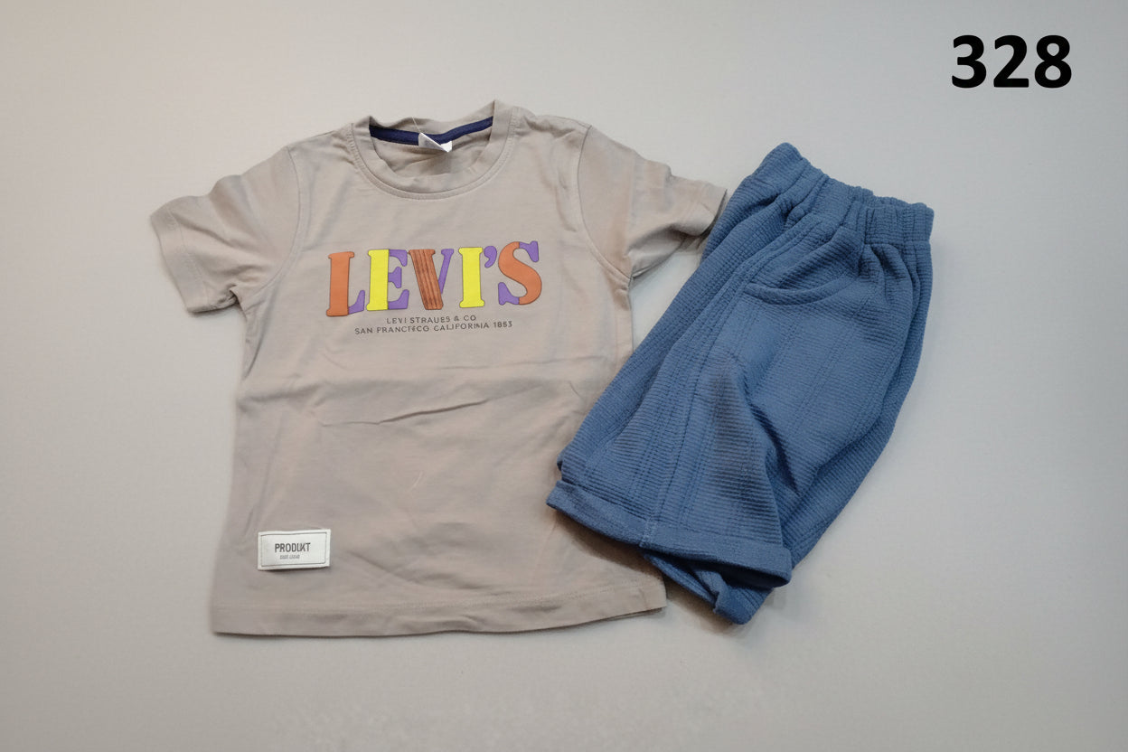 Kids Levi’s Style Printed T-Shirt & Shorts Set 328