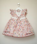Girls Printed Cotton Dress Yoke & Waist Bow 0004