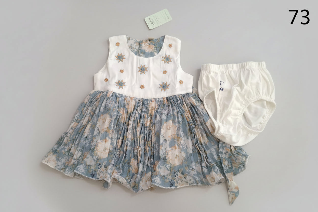 Girls Floral Dress Set with Bloomers 73
