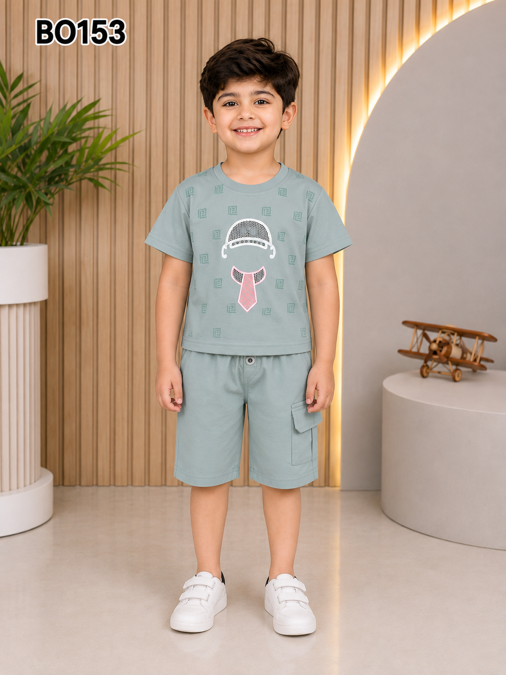Little Gentleman Premium Boys Graphic T-Shirt & Shorts Set -BO153