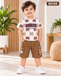 Premium Boys Graphic T-Shirt & Cargo Shorts Set - BO149