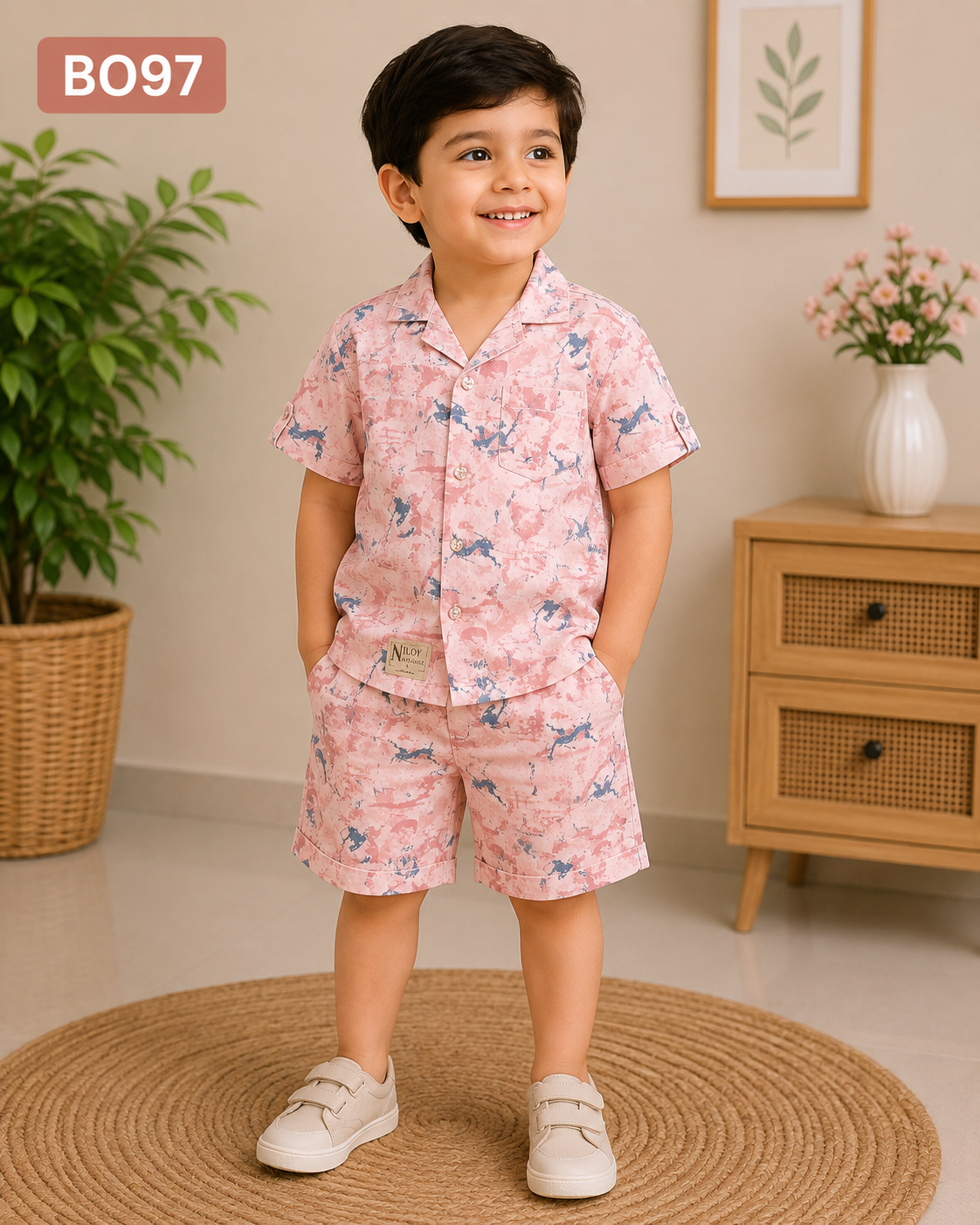Urban Splash Boys’ Printed Shirt & Shorts Set – BO97