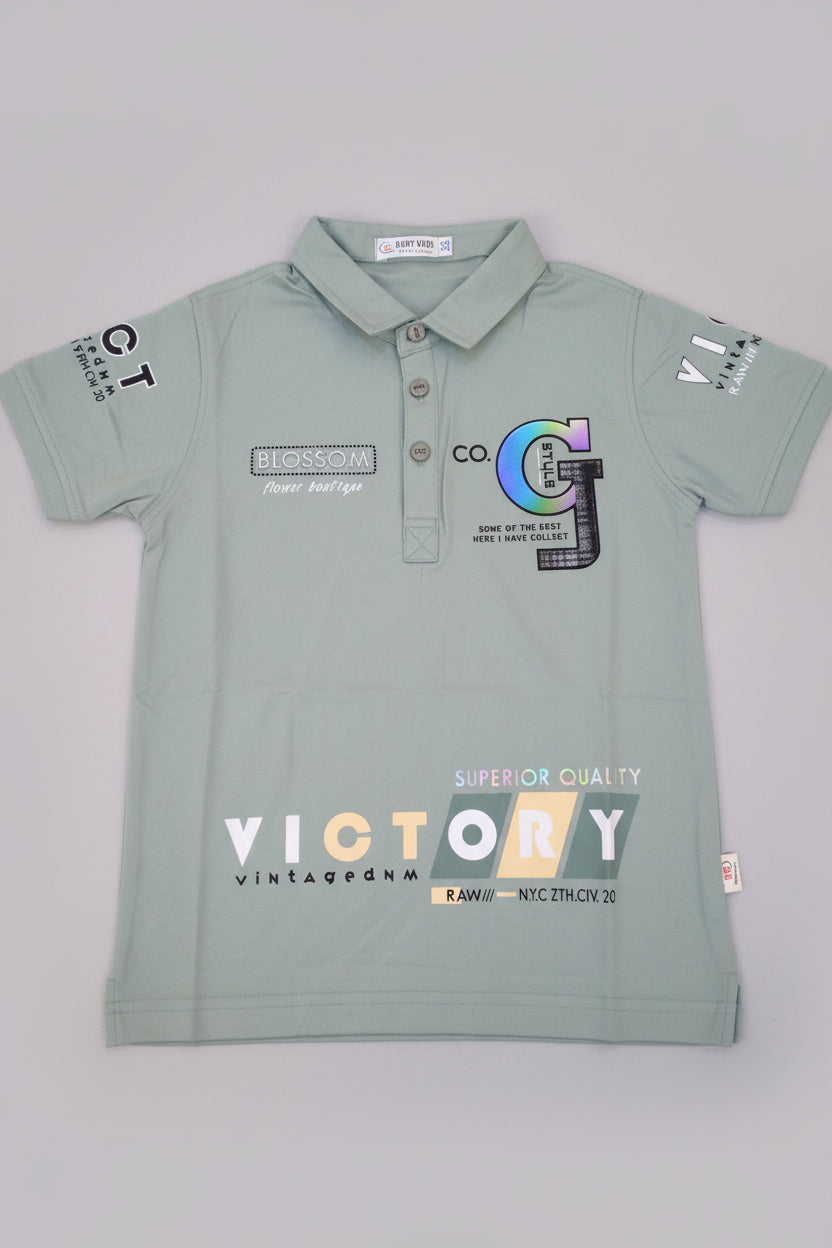 Boys Premium Polo T-Shirt – Victory Graphic Print (Kids Collection) 303