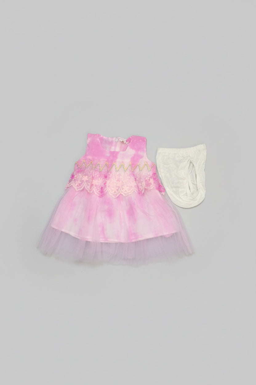Girls Net Party Dress Set with Bloomers 0081