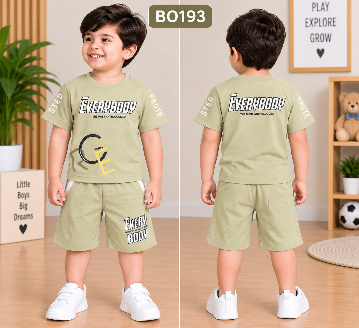 Boys Everybody Graphic T-Shirt & Matching Shorts Set – BO193
