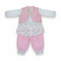 Girls Floral  Harem Pant Set with Shimmer Vest 255