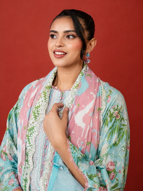 Luxury Digital Printed Lawn Three Piece Set -C279