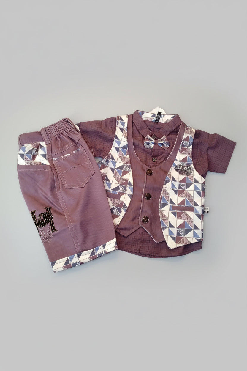 EBoys Premium Formal Vest Set with Bow Tie & Shorts 232