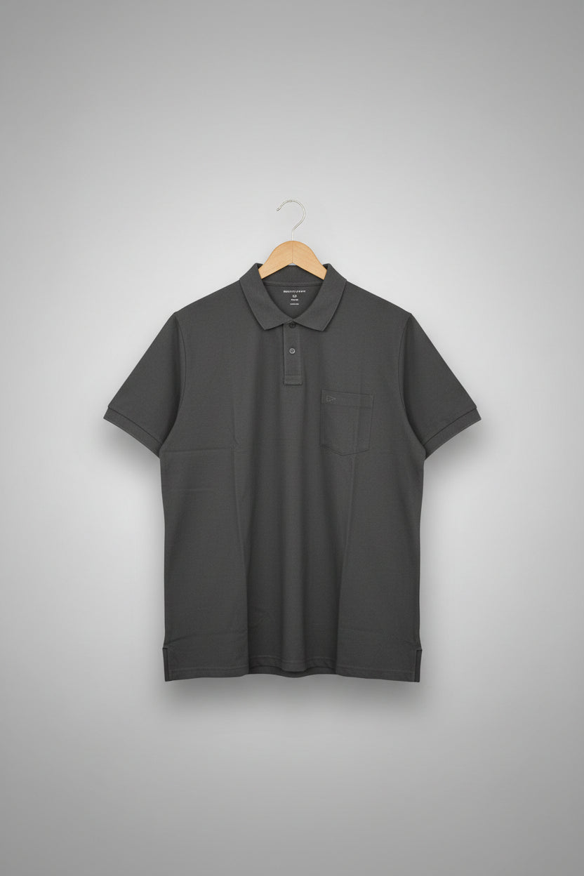 GATSBY Mens Polo T-shirt Dark Grey Poolbasics 4019