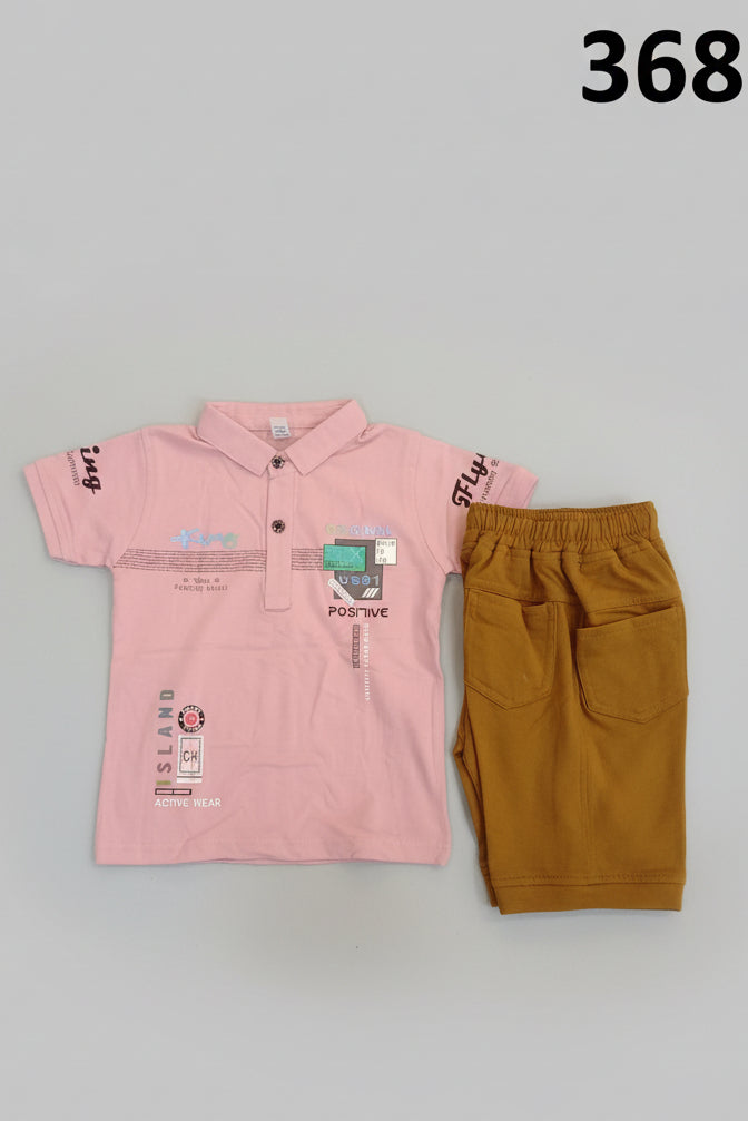 Kids Boys Polo T-Shirt & Shorts Summer Co-Ord Set 368