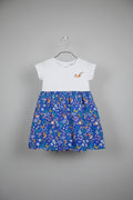 Girls Bird & Floral Printed Dress-3300
