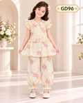 Premium Girls Floral Ruffle Pant Set – GD96
