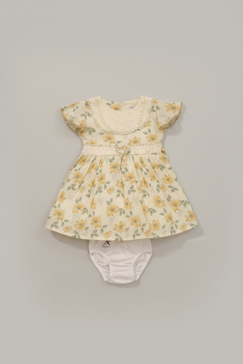 Baby Girls Floral Party Dress Set with Inner Shorts 181
