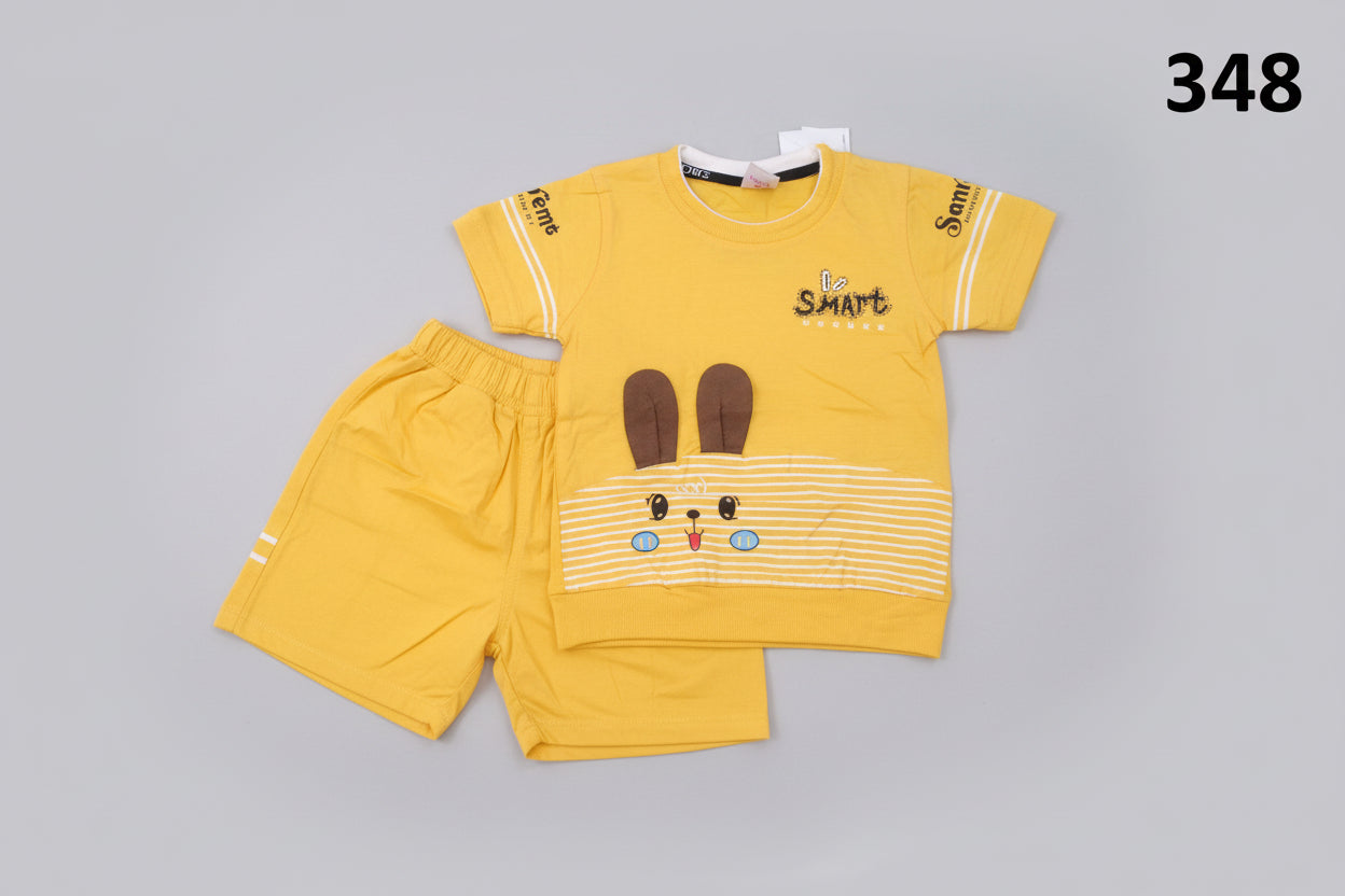 Baby Cute Bunny Face T-Shirt & Shorts Set 348