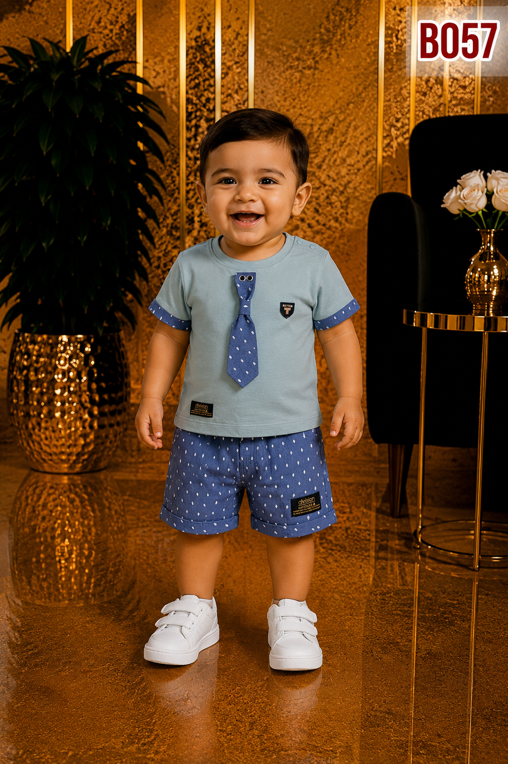 Baby Boys Smart Tie Co-Ord Set-BO57