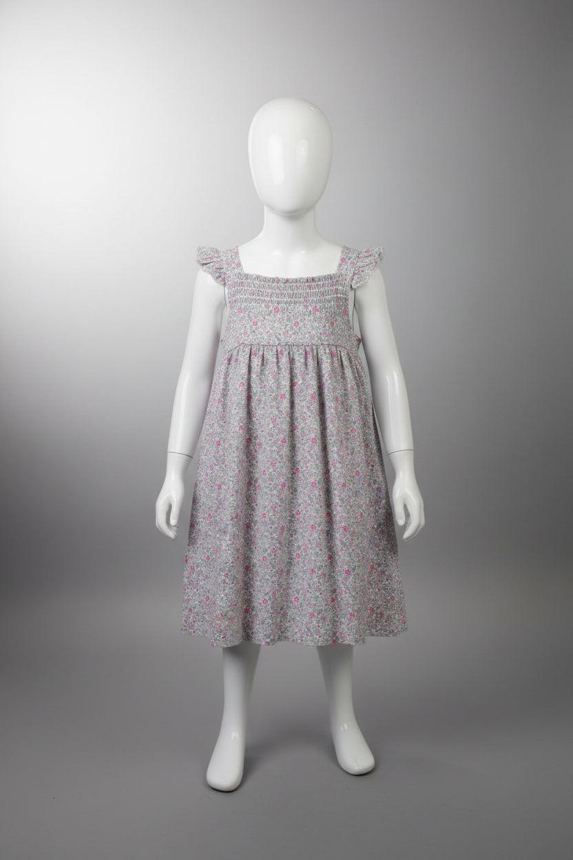 Girls Bird & Floral Printed Dress 3325