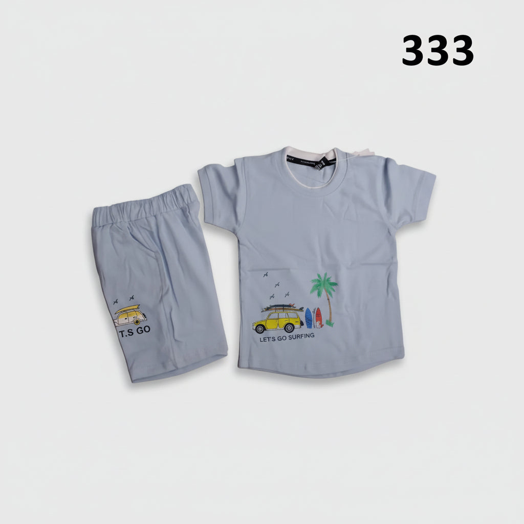 Kids “Let’s Go Surfing” T-Shirt & Shorts Set 333