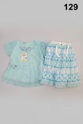 Girls Top & Printed Skirt Set 147