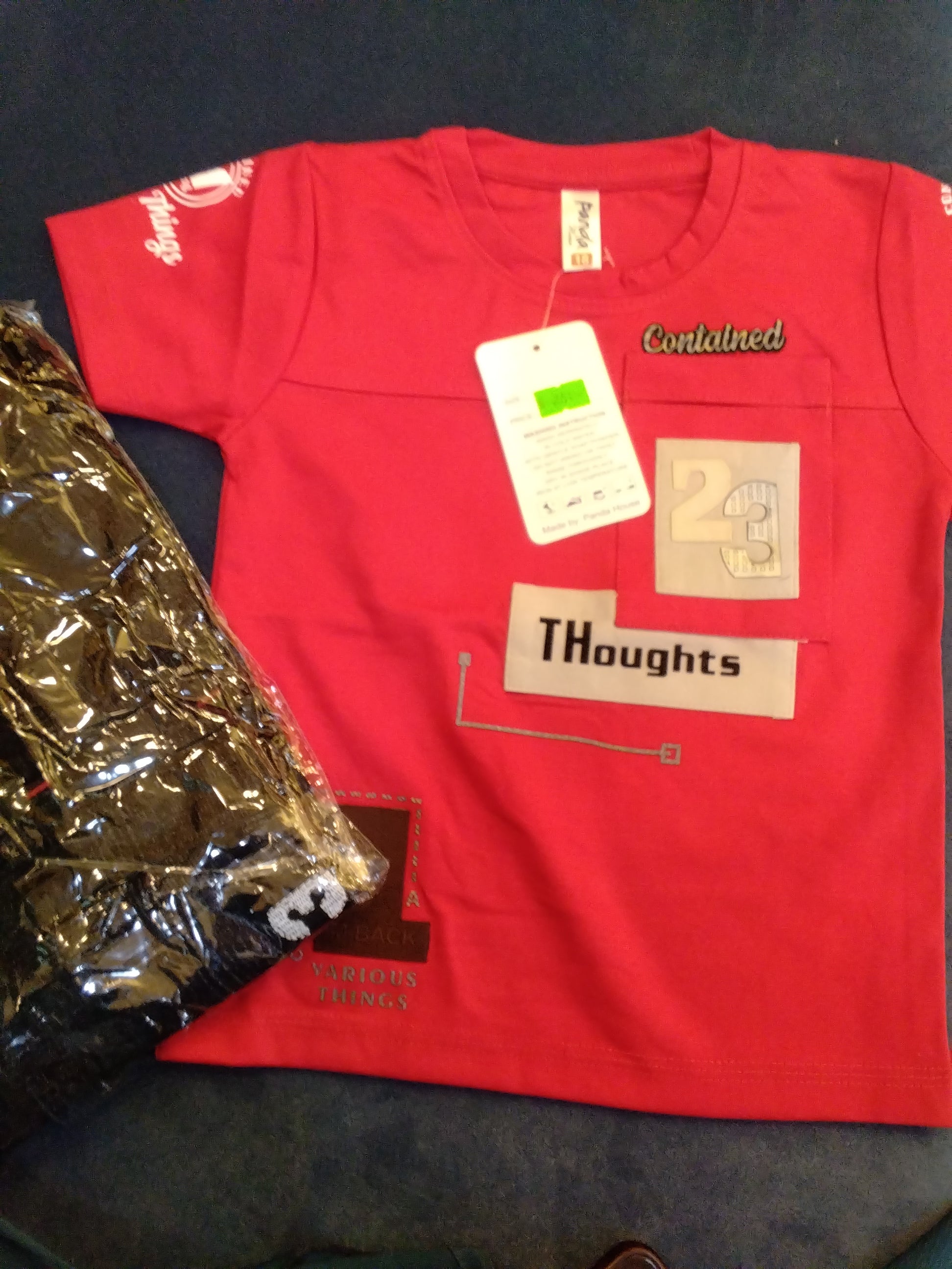 Kids Printed T-Shirt & Shorts Set – “Contained Thoughts” Design.262.