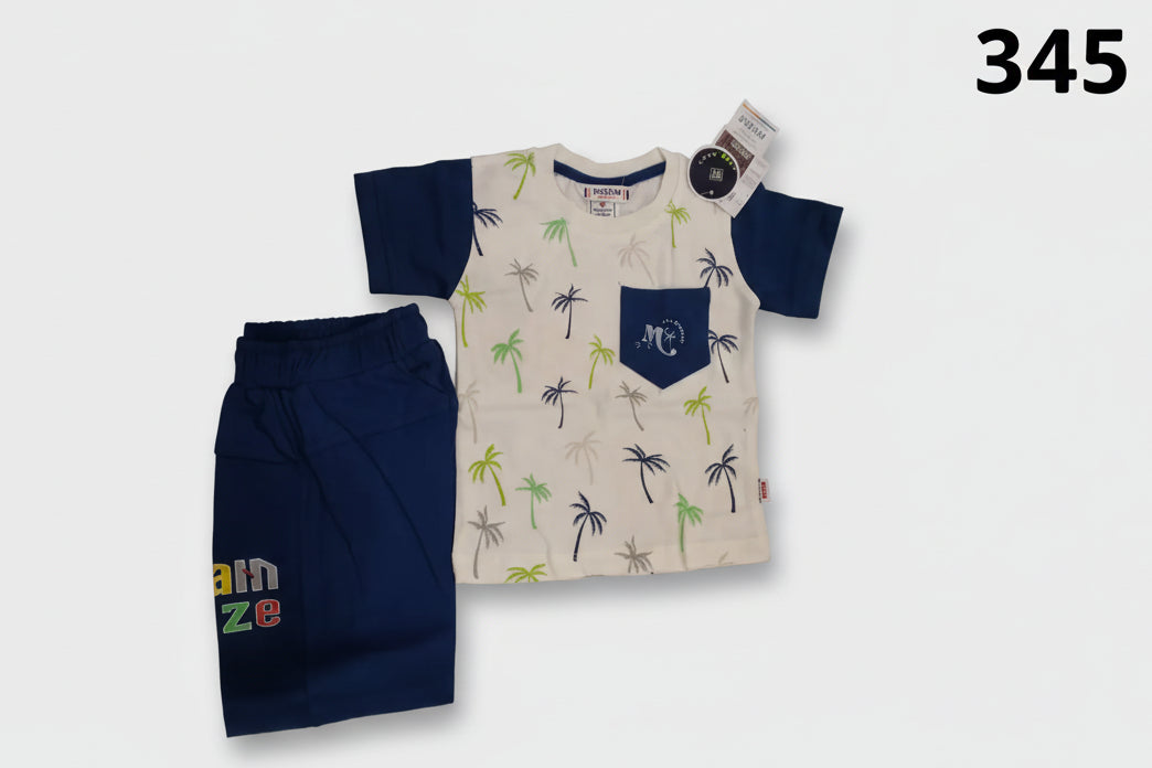 Boys Summer Palm Tree Printed T-Shirt & Shorts Set..345..