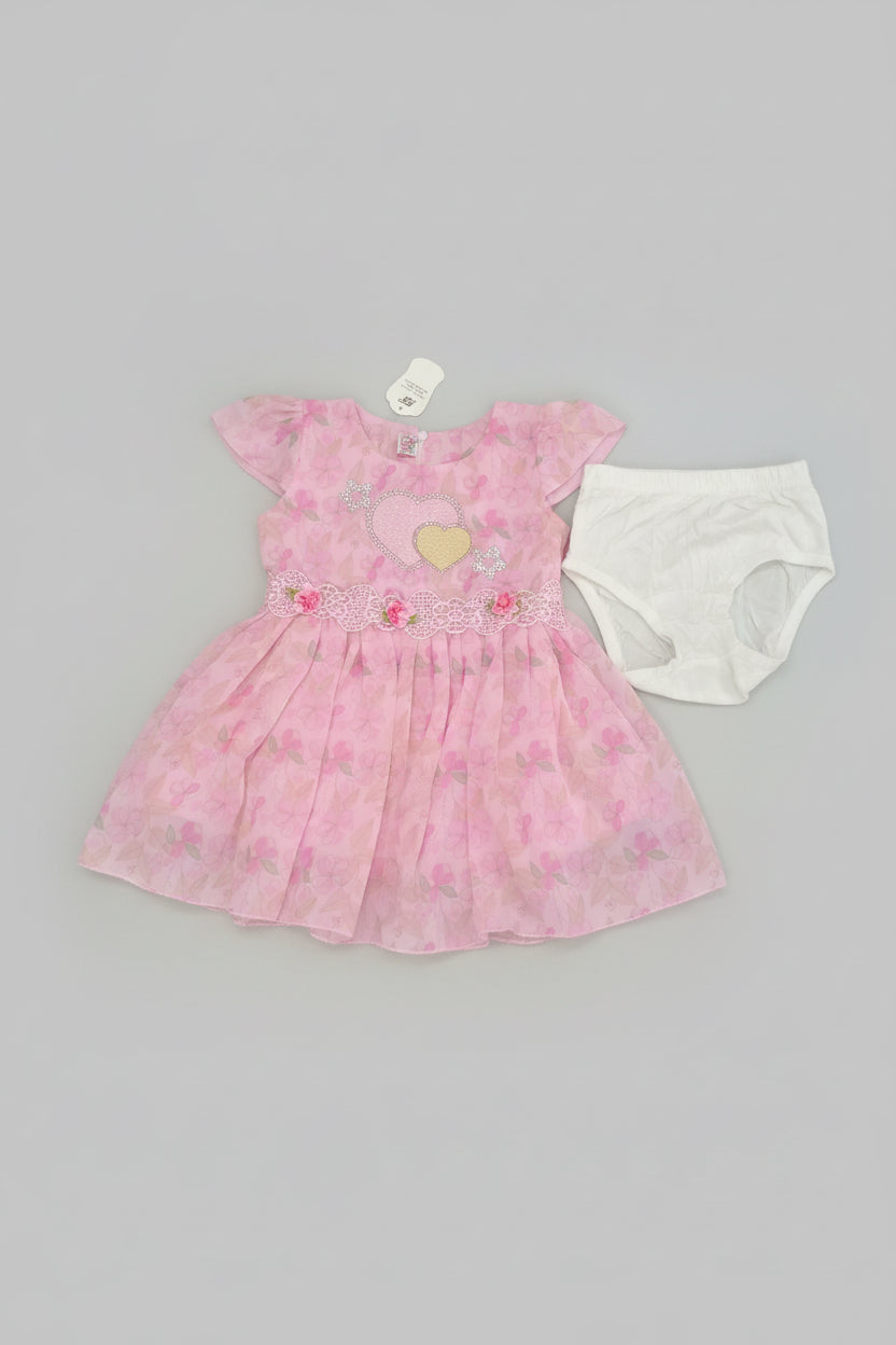 Girls Floral Party Dress Set with Bloomers 196