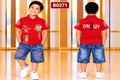 Boys Premium Graphic Polo T-Shirt & Washed Denim Shorts Set – BO271